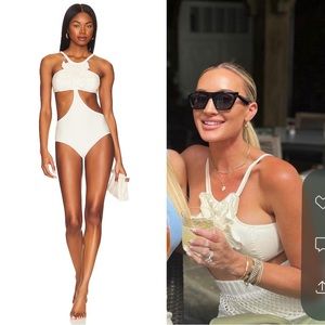 PatBO Beaded Flower Bodysuit Large